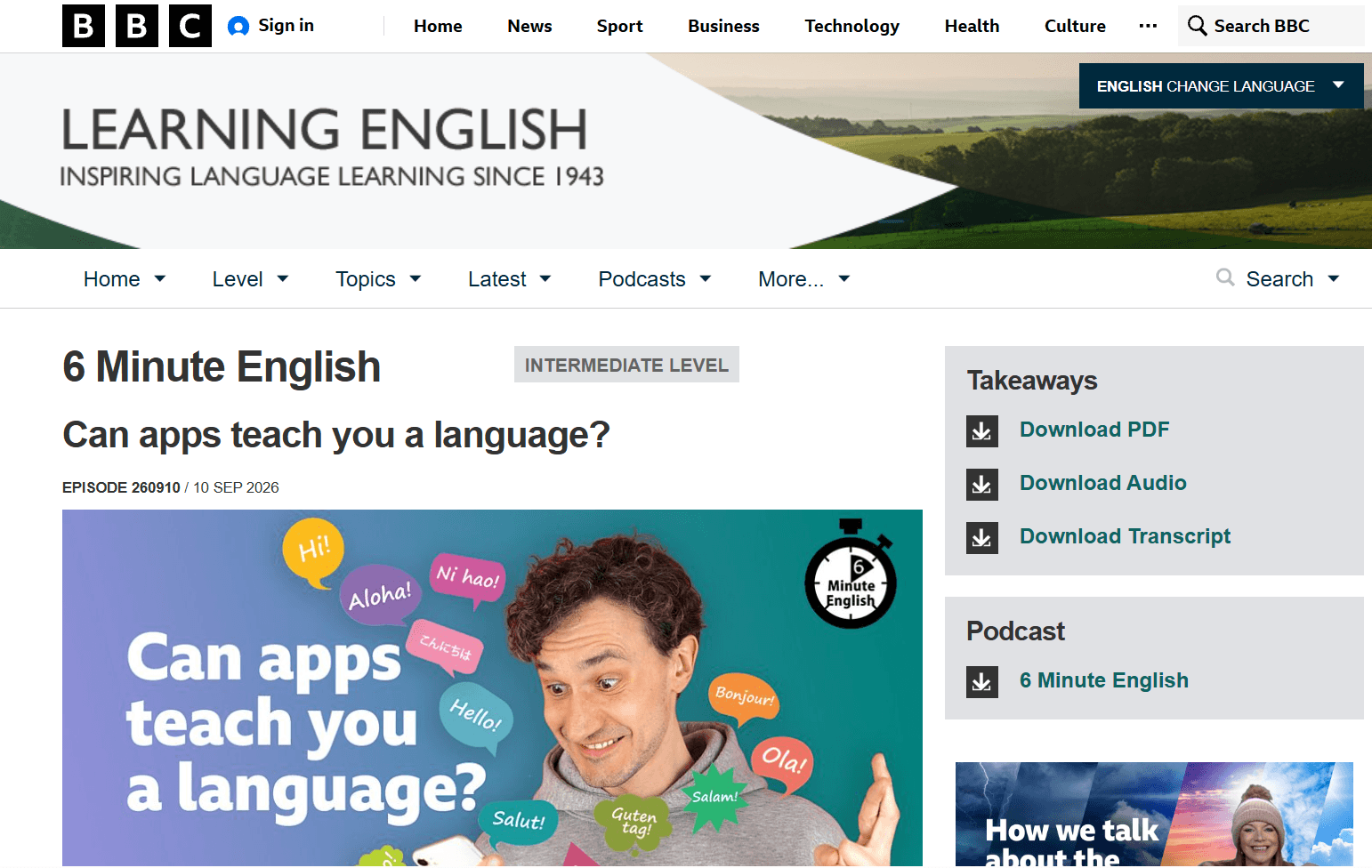 6 Minute Englishのダウンロード方法